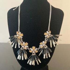 Macy's Black and Gold Floral Necklace